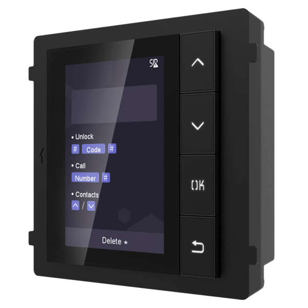 HIKVISION DS-KD-DIS Módulo de extensión - Pantalla TFT de 3.5" - Botonera de navegación - Almacentamiento 500 contactos - A
