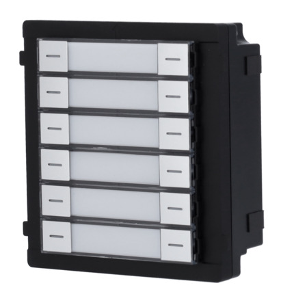 Comprar HIKVISION DS-KD-K12 Módulo de extensión - Llamada a diferentes monitores - Botonera de 12 botones - 6 etiquetas personalizadas con LED - Apto para exterior IP65 - Montaje modular