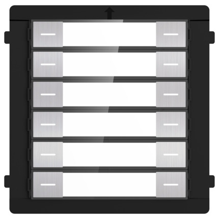 Comprar HIKVISION DS-KD-K12/S Módulo de extensión - Llamada a diferentes monitores - Botonera de 12 botones - 6 etiquetas personalizadas con LED - Apto para exterior IP65 - Montaje modular