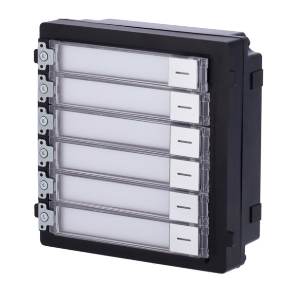 HIKVISION DS-KD-KK Módulo de extensión - Llamada a diferentes monitores - Botonera de 6 botones - 6 etiquetas personalizadas con