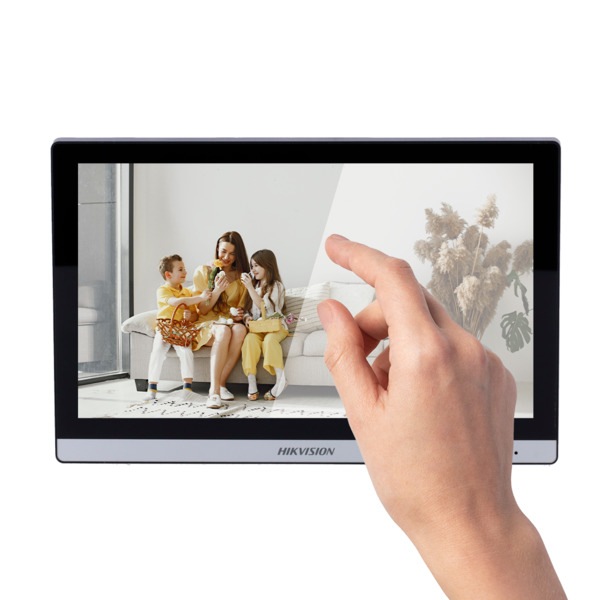 HIKVISION DS-KH6352-WTDE6(B) Monitor para videoportero - Pantalla táctil TFT 7" marco estrecho - Audio bidireccional - 4 hi (1)