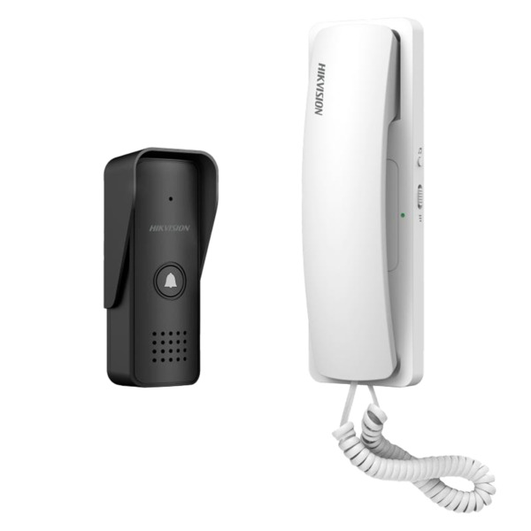 HIKVISION DS-KIS103 Kit de portero - Tecnología 2 hilos analógico - Placa y telefonillo - Conexión por 2 hilos - Instalación Plu