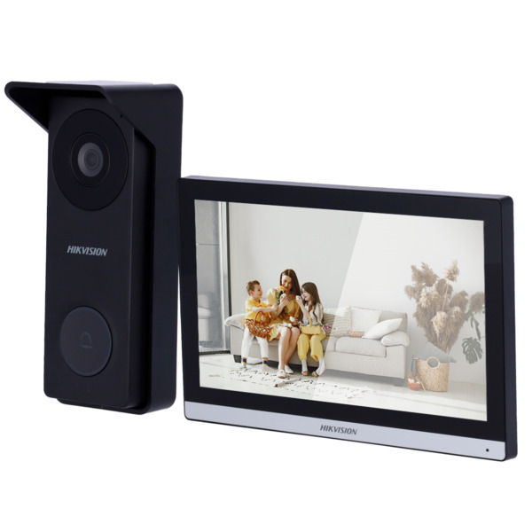HIKVISION DS-KIS313-P Kit de videoportero - Tecnología 4 hilos analógico & WiFi - Placa y monitor | Permite 2 monitores más