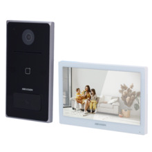 HIKVISION DS-KIS608-P Kit de videoportero - Tecnología IP &amp; WiFi - Placa y monitor | Permite 16 monitores más - Lector MF |