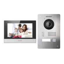 HIKVISION DS-KIS703Y-P Kit de videoportero - Tecnología 2 hilos con TCP/IP &amp; WiFi - Placa y monitor | Permite sólo 1 monitor