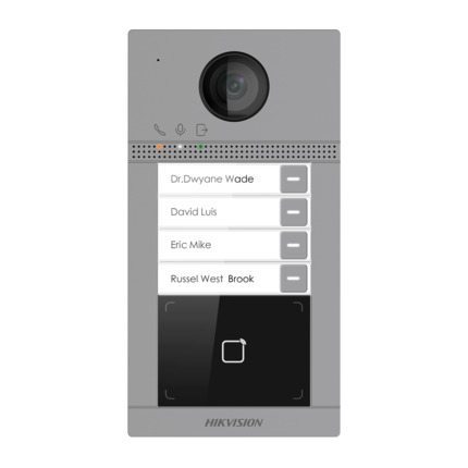 Comprar HIKVISION DS-KV8413-WME1(C) Videoportero IP WiFi 4 apartamentos - Cámara 2 Mpx | Audio bidireccional - Apertura con tarjeta MF | 2 relés - App móvil con o sin monitor - Apto para exterior IP65 | IK08 - Montaje en superficie | PoE