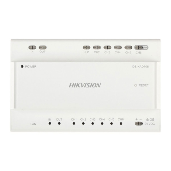 Hikvision HIK-183 DS-KAD706-S Distribuidor de vídeo/audio hilos HIKVISION con 6 interfaces en cascada. 6 indicadores de interfaz