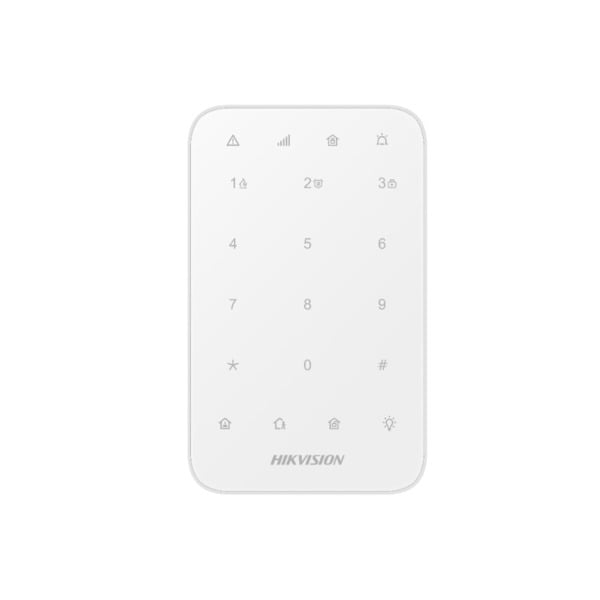 Hikvision HIK-271 DS-PK1-E-WE Teclado LED vía radio de la serie AX PRO. Permite activar o desactivar el sistema de alarma median