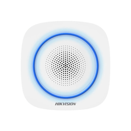 Comprar Hikvision HIK-275 DS-PS1-I-WE (Blue) Sirena vía radio de interior de la serie AX PRO. Sonido de aviso de armado / desarmado configurable e indicador LED. 3 tipos de sonidos de alarma: alarma de incendio, alarma de pánico y alarma de intrusión. Po