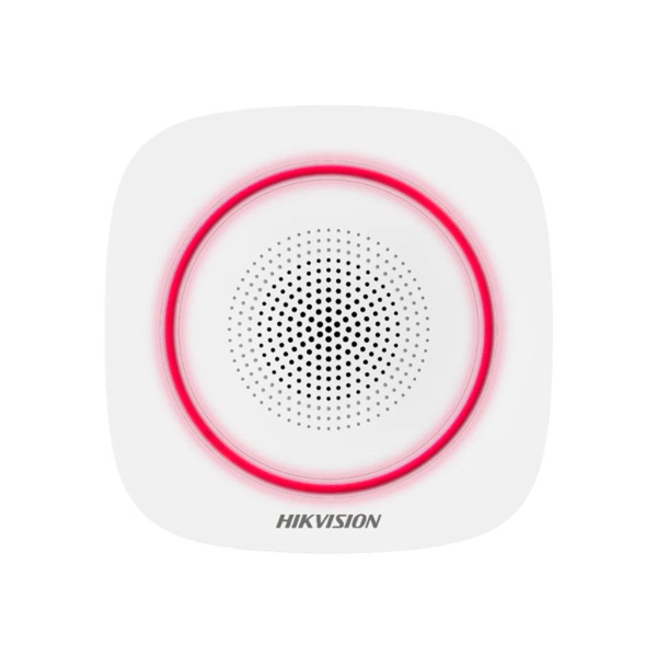 Hikvision HIK-276 DS-PS1-I-WE (Red) Sirena vía radio de interior de la serie AX PRO. Sonido de aviso de armado / desarmado confi