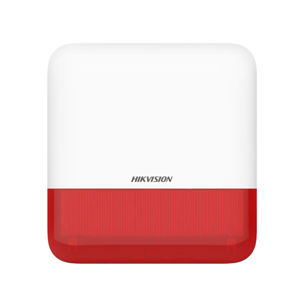 Hikvision HIK-278 DS-PS1-E-WE (Red) Sirena vía radio de exterior de la serie AX PRO. 3 tipos de sonidos de alarma: alarma de inc