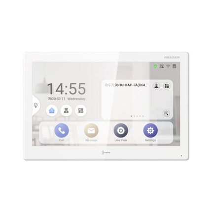 Comprar Hikvision HIK-311 DS-KH9510-WTE1 Monitor IP HIKVISION de interior. Pantalla táctil de 10,1 pulgadas con resolución 1024x600. Admite la instalación de aplicaciones Android. Plataforma abierta para la integración de software de terceros. Videoporte