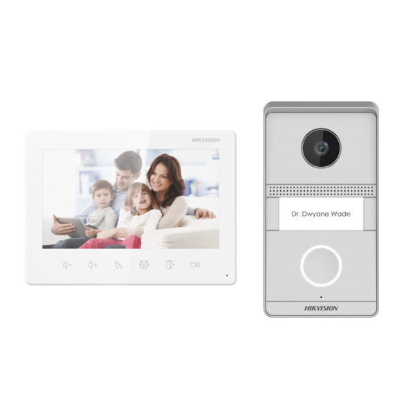 Hikvision HIK-379 DS-KIS101-P/Surface Kit de videoportero a 2 hilos HIKVISION. Plug & Play. Recibe videollamadas y desbloquea a