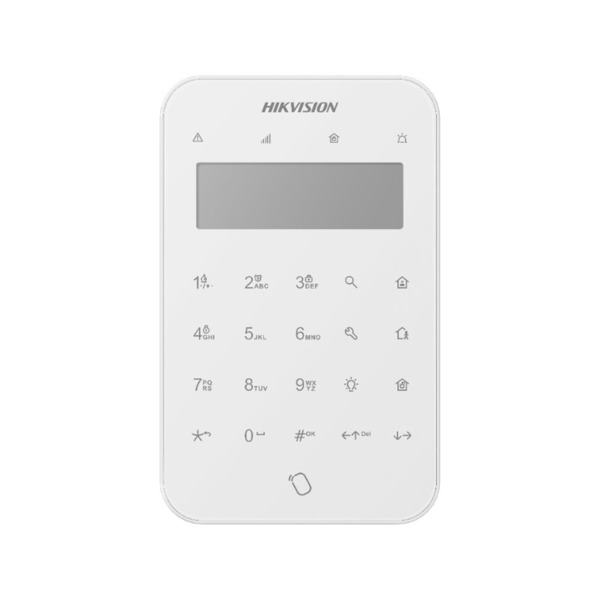 Hikvision HIK-450 DS-PK1-LT-WE Teclado LED vía radio de la serie AX PRO. Vía radio bidireccional a 868 MHz. Pantalla LCD y LED p