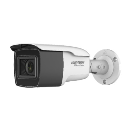 Comprar HIKVISION Hiwatch HIK-145 HWT-B381-Z Cámara bullet 4 en 1 Serie HiWatchT de HIKVISION® con iluminación Smart IR de 80 m para exterior. CMOS de 8MP. Salida 4 en 1 (HDCVI/HDTVI/AHD/960H). Óptica motorizada de 2,7 ~ 13,5 mm (108,1°~45,6°) con autofo