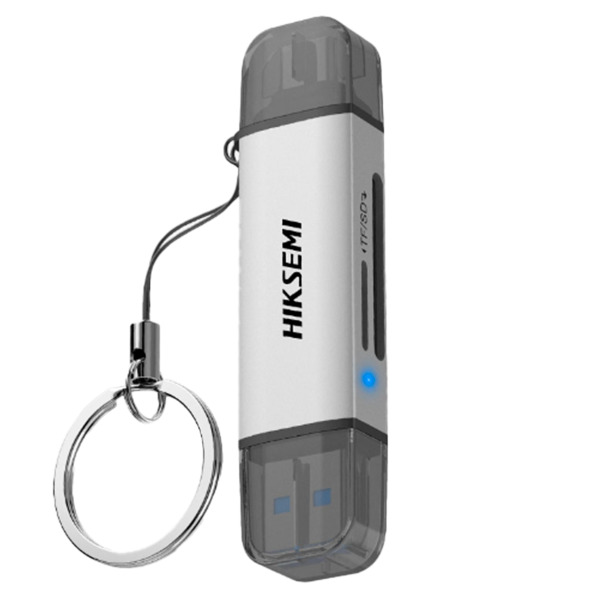 HIKVISION HS-HUB-CR01(STD)/A&C/U3/100 Lector de tarjetas Hikvision - Entrada: tarjeta microSD y SD - Salida: USB A y USB C - Tra