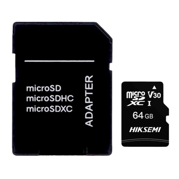 HIKVISION HS-TF-C1STD-64G-A Tarjeta microSD con adaptador Hikvision - Capacidad 64 GB - Clase 10 | Velocidad R/W: 92/30 MB/s - C