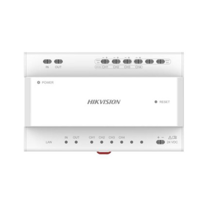 Comprar HIKVISION INTERCOM DS-KAD704Y Distribuidor de vídeo/audio de dos hilos Conexión en cascada 4CH TCP/IP RJ45 Hikvision