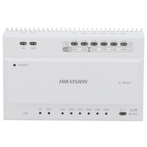 HIKVISION INTERCOM DS-KAD7060EY Distribuidor para edificios - 2 hilos HD - 6 grupos de 2 hilos HD - Alimenta dispositivos a 2 hi (1)