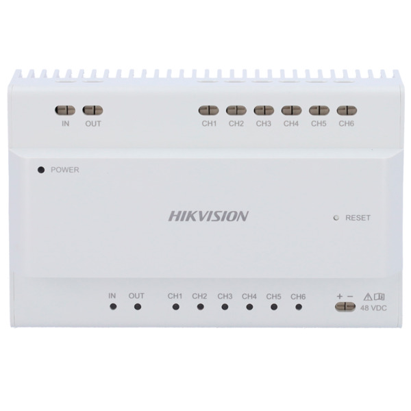 HIKVISION INTERCOM DS-KAD7060EY-S Distribuidor para edificios - 2 hilos HD - 6 grupos de 2 hilos HD - Conecta con DS-KAD7060EY - (1)