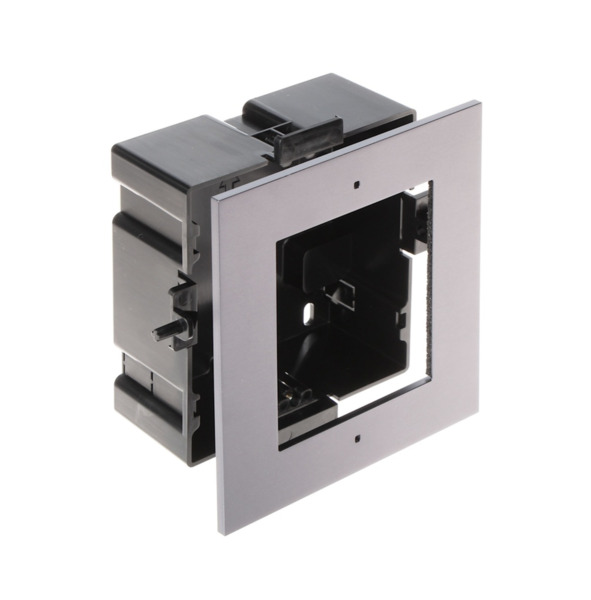 HIKVISION INTERCOM DS-KD-ACF1/S Panel frontal y Caja de registro para videoportero 1 módulo Hikvision. ACERO INOXIDABLE. MONTAJE (1)