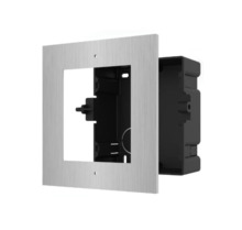 HIKVISION INTERCOM DS-KD-ACF1/S Panel frontal y Caja de registro para videoportero 1 módulo Hikvision. ACERO INOXIDABLE. MONTAJE