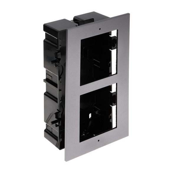 HIKVISION INTERCOM DS-KD-ACF2/S Panel Frontal y caja de registro 2 módulos videoportero Hikvision. ACERO INOXIDABLE. MONTAJE EMP (1)