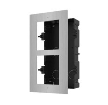 HIKVISION INTERCOM DS-KD-ACF2/S Panel Frontal y caja de registro 2 módulos videoportero Hikvision. ACERO INOXIDABLE. MONTAJE EMP