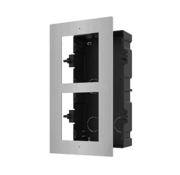 HIKVISION INTERCOM DS-KD-ACF2/S Panel Frontal y caja de registro 2 módulos videoportero Hikvision. ACERO INOXIDABLE. MONTAJE EMP