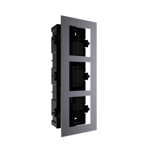 HIKVISION INTERCOM DS-KD-ACF3 Panel frontal y caja de registro encastrada para 3 módulos de videoportero Hikvision