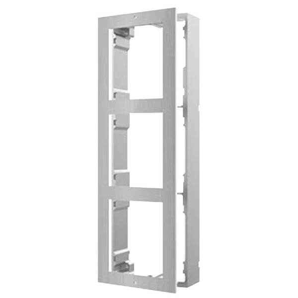 HIKVISION INTERCOM DS-KD-ACW3/S Caja de registro superficie para 3 módulos de videoportero Hikvision acabado en acero inoxidable