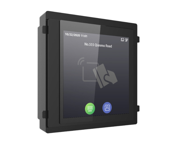 HIKVISION INTERCOM DS-KD-TDM Módulo videoportero Touch&Display 4 en 1 ( Pantalla táctil y tarjeta código, publicidad ) (1)