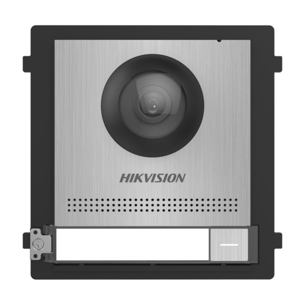 HIKVISION INTERCOM DS-KD8003-IME1(B)/S Unidad exterior con cámara para videoportero IP Hikvision botón de llamada acabado en ace (1)
