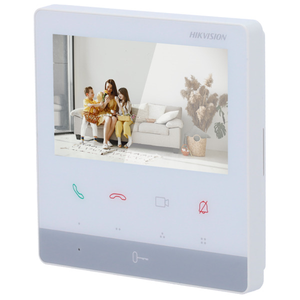 HIKVISION INTERCOM DS-KH7100EY-E2/White Monitor para videoportero - Pantalla TFT de 4.3&quot; - Audio bidireccional | LED de est