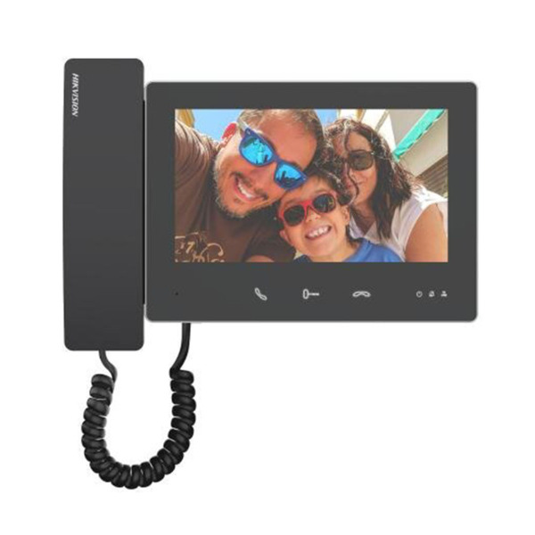 HIKVISION INTERCOM DS-KH7300EY-WTHE2 Monitor interior para videoportero 2 hilos HD con auricular de mano Wifi Color Negro