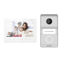 HIKVISION INTERCOM DS-KIS101-P/Surface Kit de videoportero analógico 2 hilos TFT 7" 1024*600 Cámara 2MP IK7 IP65 Montaje superfi
