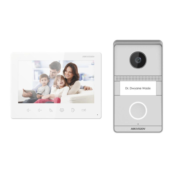 HIKVISION INTERCOM DS-KIS101-P/Surface Kit de videoportero analógico 2 hilos TFT 7" 1024*600 Cámara 2MP IK7 IP65 Montaje superfi
