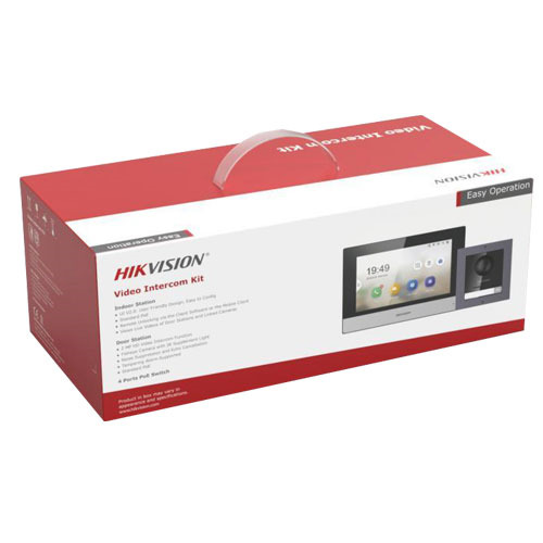 HIKVISION INTERCOM DS-KIS602(B) Kit Videoportero IP Estación interior + Estación puerta + Switch + SD 16GB Hikvision (1)