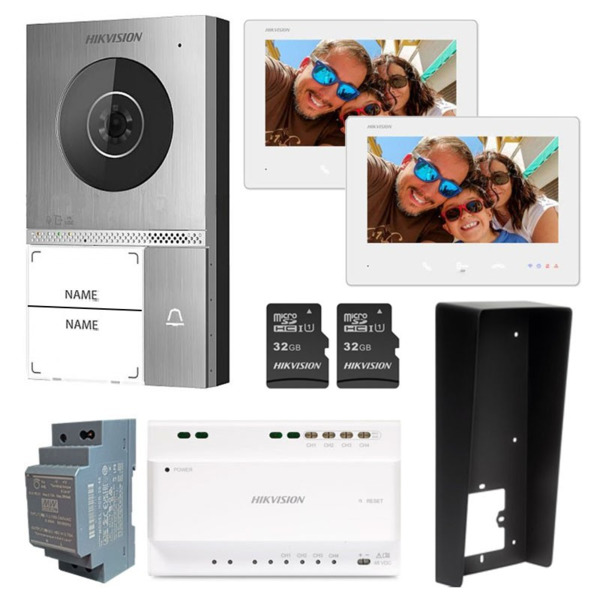 HIKVISION INTERCOM DS-KIS705EY/2Monitors Kit videoportero HD 2 hilos 2 Monitores (3)