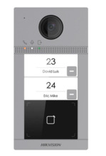 HIKVISION INTERCOM DS-KV8213-WME1(C)/Flush Placa calle Videoportero cámara 2MP 2 botones (2 apartamentos) Tarjeta MF Empotrado I