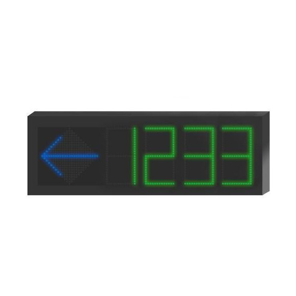 HIKVISION SOLUTIONS DS-TVL121-3-5D/4 Display de guiado de parking interior unidireccional con 4 números