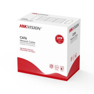 HIKVISION TRANSMISION AND DISPLAY DS-1LN6-UE-W Bobina en caja de 305m de Cable U/UTP Cat6 Cobre PVC 24AWG UL CM (1)