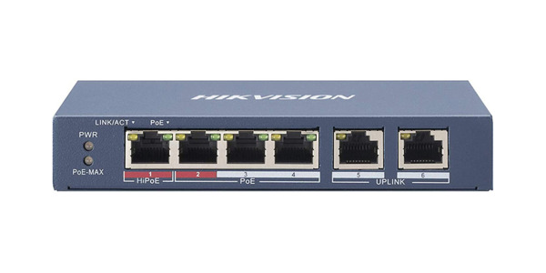 HIKVISION TRANSMISION AND DISPLAY DS-3E0106HP-E Switch POE 4 puertos 100Mbps Hikvision (1)