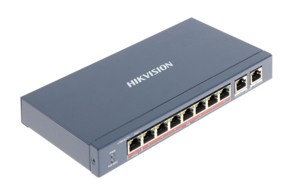 HIKVISION TRANSMISION AND DISPLAY DS-3E0310HP-E Switch PoE 100Mbps 8 puertos 7P PoE 300m + 1P Hi-PoE 2P RJ45 Gigabit No gestiona (2)