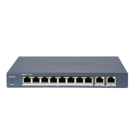 Comprar HIKVISION TRANSMISION AND DISPLAY DS-3E0310P-E/M(B) Switch POE 8 puertos 100Mbps 2 Puertos Gigabit RJ45 No gestionable