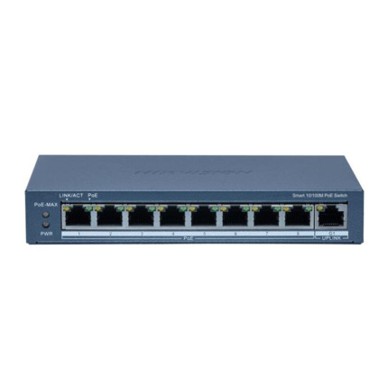 Comprar HIKVISION TRANSMISION AND DISPLAY DS-3E1309P-EI(B) Switch POE inteligente Fast Ethernet 8 puertos Hikvision