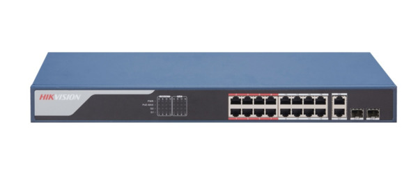 HIKVISION TRANSMISION AND DISPLAY DS-3E1318P-EI Switch POE inteligente 16 puertos 100Mbps - 2 Puertos Gigabit RJ45 - 2P SFP Giga (1)