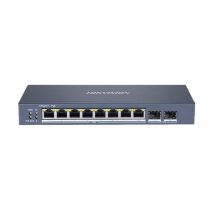 Comprar HIKVISION TRANSMISION AND DISPLAY DS-3E1510P-SI Switch 8 puertos PoE+ 10/100/1000 Mbps 2 Puertos SFP Uplink Gestión inteligente Hikvision