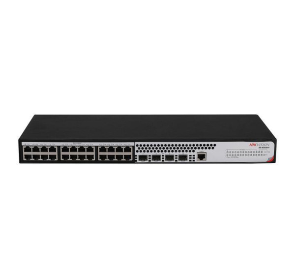 HIKVISION TRANSMISION AND DISPLAY DS-3E2528-H Switch 28 puertos Gigabit Gestionado 24×10/100/1000BASE-T ports, 4×1000Base-X SFP