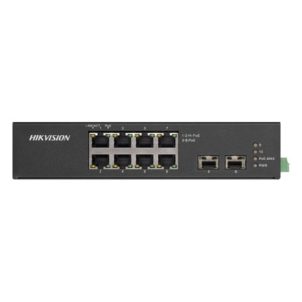 Comprar HIKVISION TRANSMISION AND DISPLAY DS-3T0510HP-E/HS Switch Hi-PoE no administrado Gigabit 8 puertos Rango temperatura extendida Hikvision
